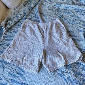 Vintage beige pinstripe shorts